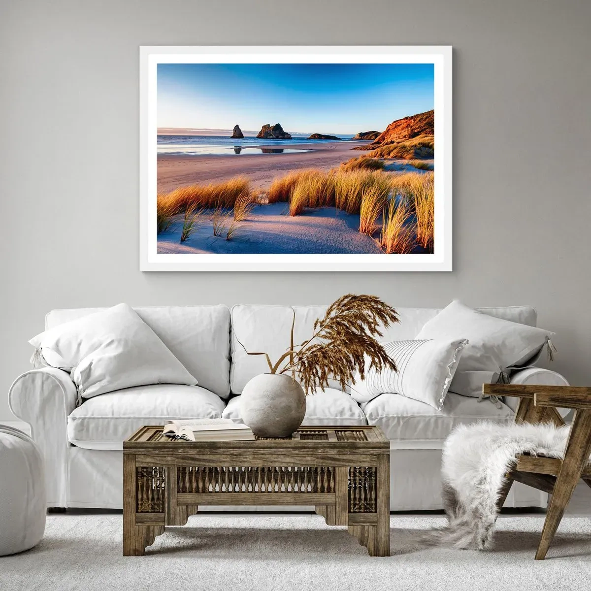 Poster în ramă albă - Pentru cei care caută pacea - 40x30 cm