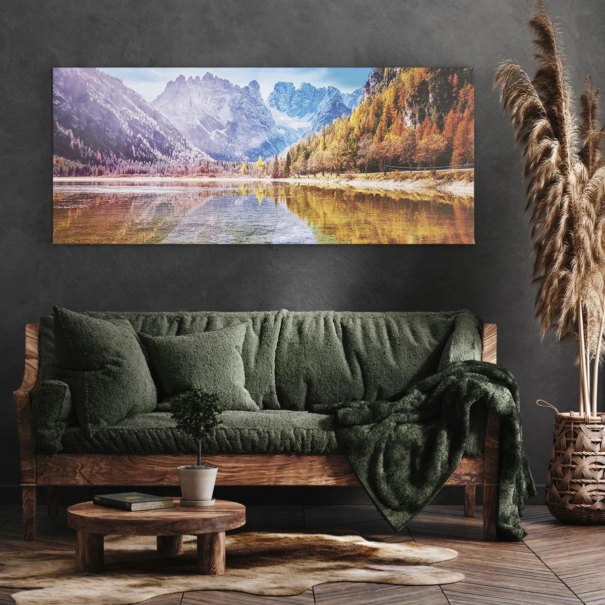 Tablou pe pânză - Iar în munți începe toamna - 100x40 cm
