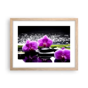 Poster în ramă de stejar deschis - Să te scufunzi în pace și liniște - 40x30 cm