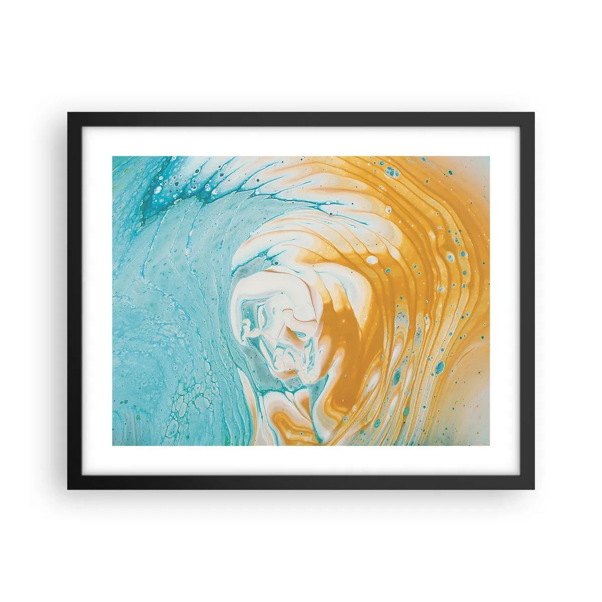 Poster în ramă neagră - Vârtej de pastel - 50x40 cm