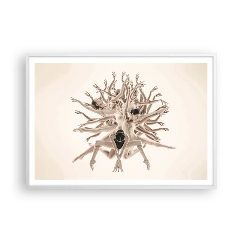 Poster în ramă albă - Înflorirea în dans - 100x70 cm