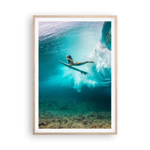 Poster în ramă de stejar deschis - Lumea subacvatică - 70x100 cm