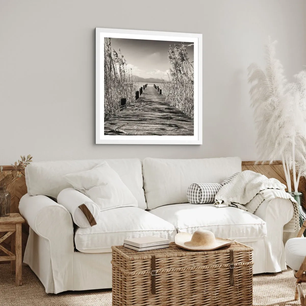 Poster în ramă albă - În intimitatea ierburilor - 60x60 cm