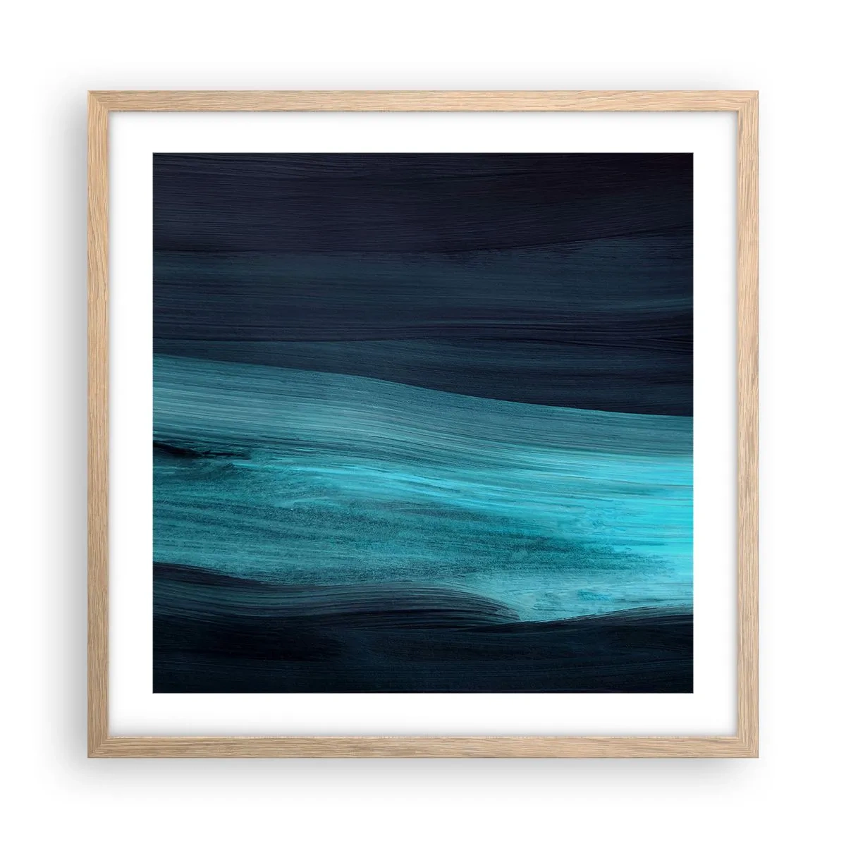 Poster în ramă de stejar deschis - Du-te cu fluxul - 50x50 cm