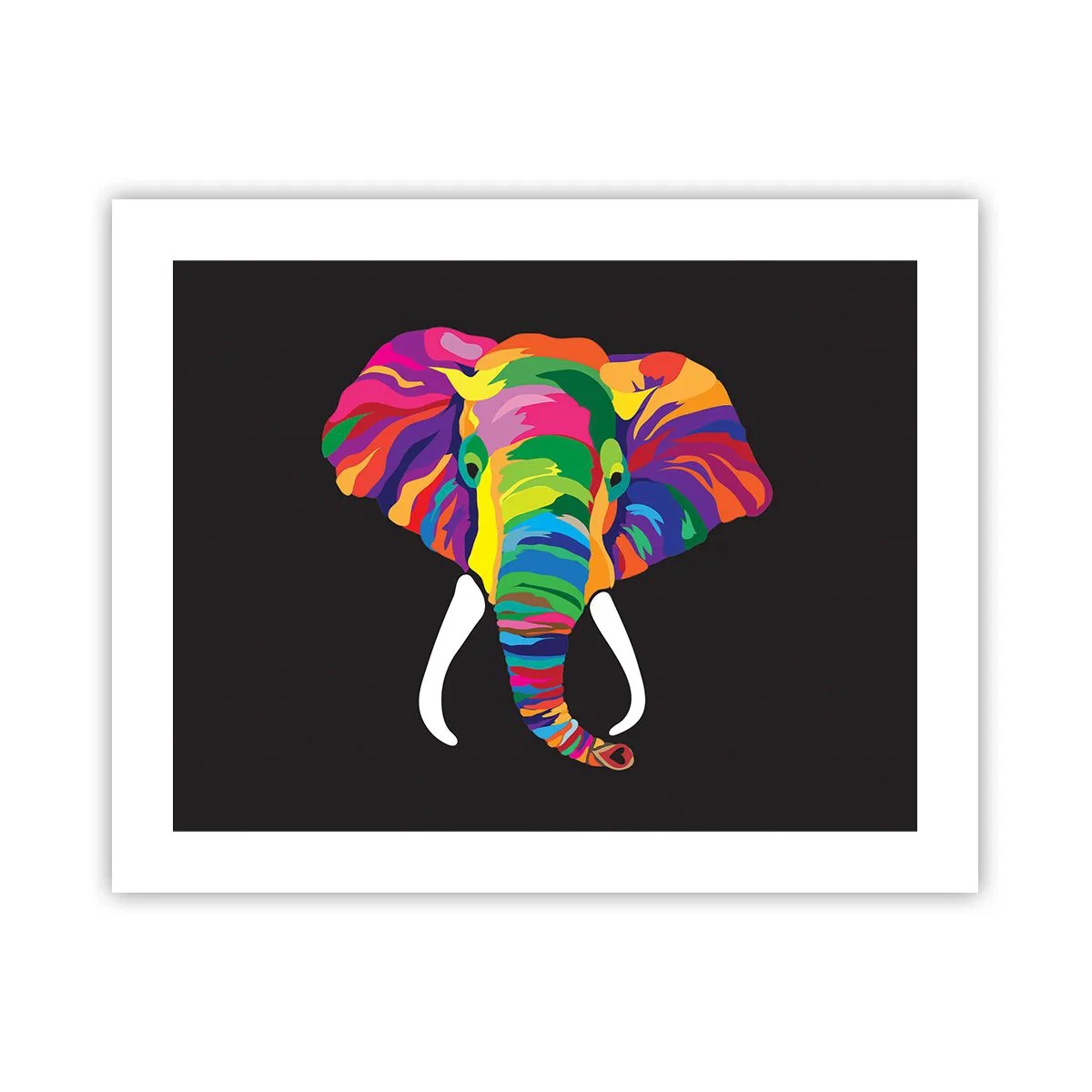 Poster - Elefantul căruia îi plăcea să se scalde în curcubeu - 50x40 cm