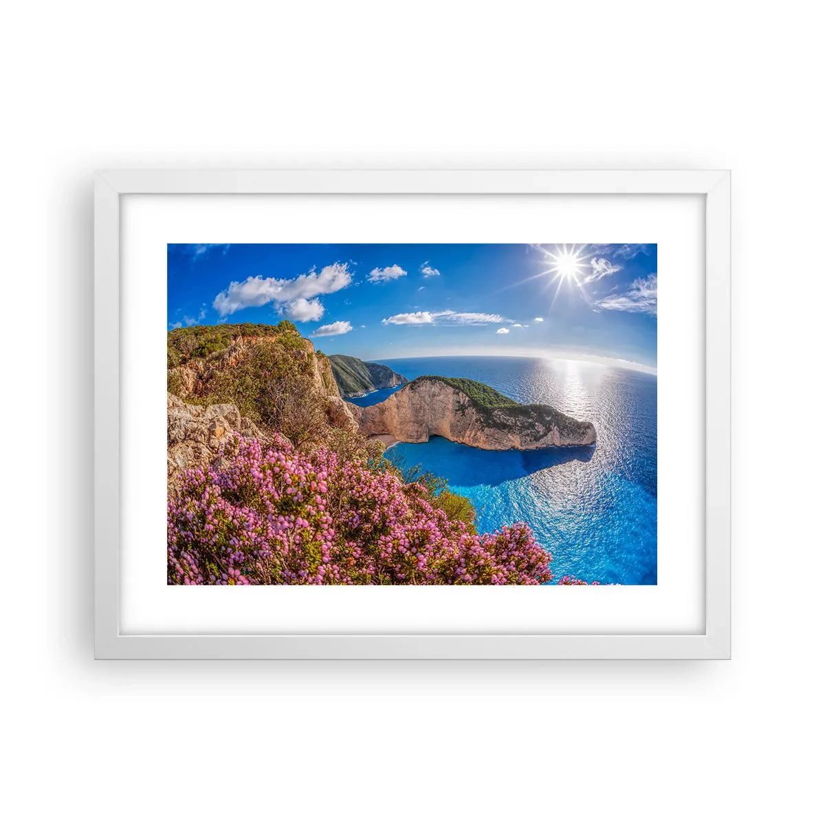 Poster în ramă albă - Marea mea vacanță grecească - 40x30 cm