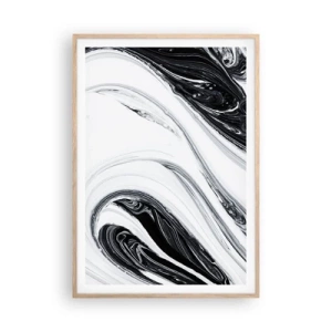 Poster în ramă de stejar deschis - Combinație de contrarii - 70x100 cm