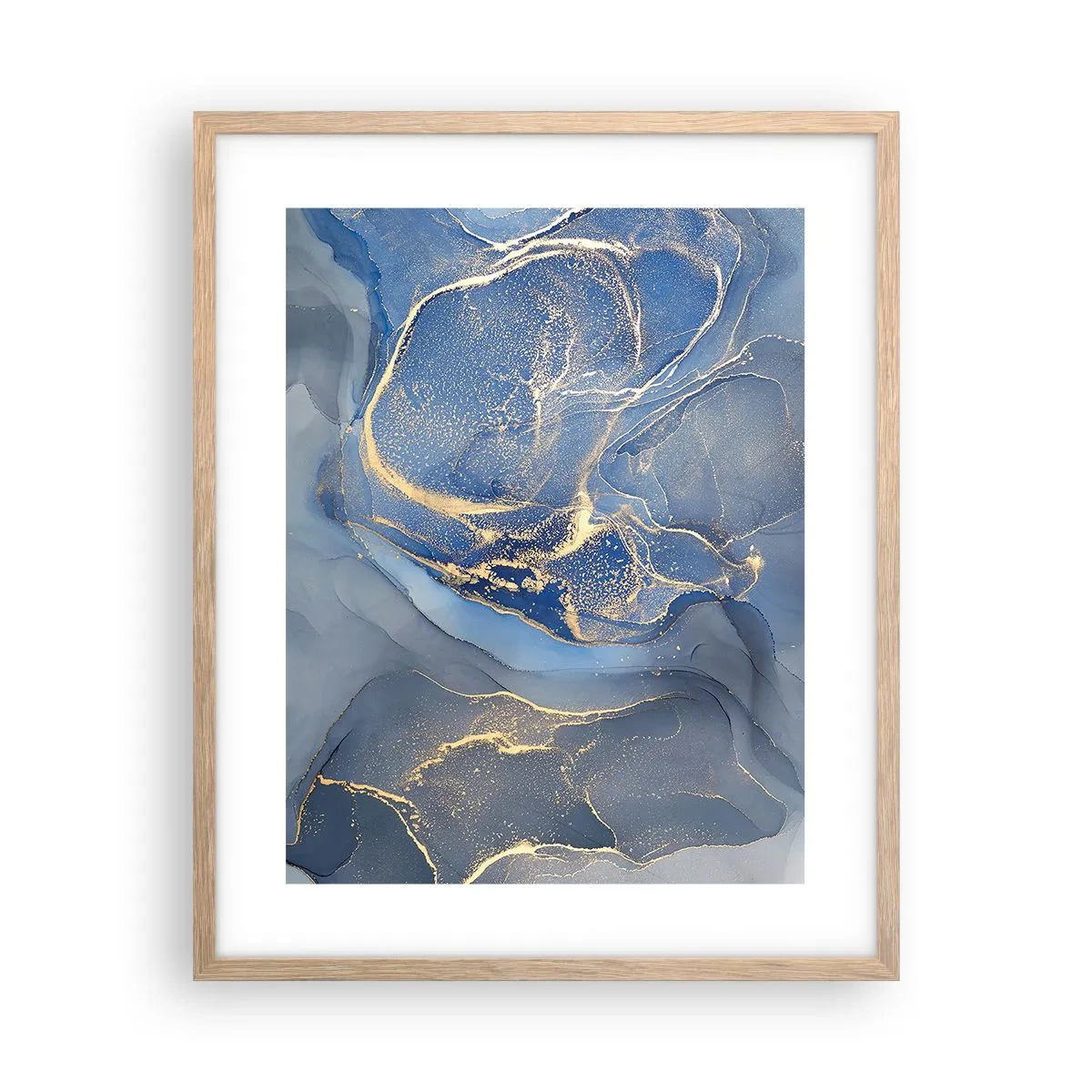 Poster în ramă de stejar deschis - Praf de aur - 40x50 cm