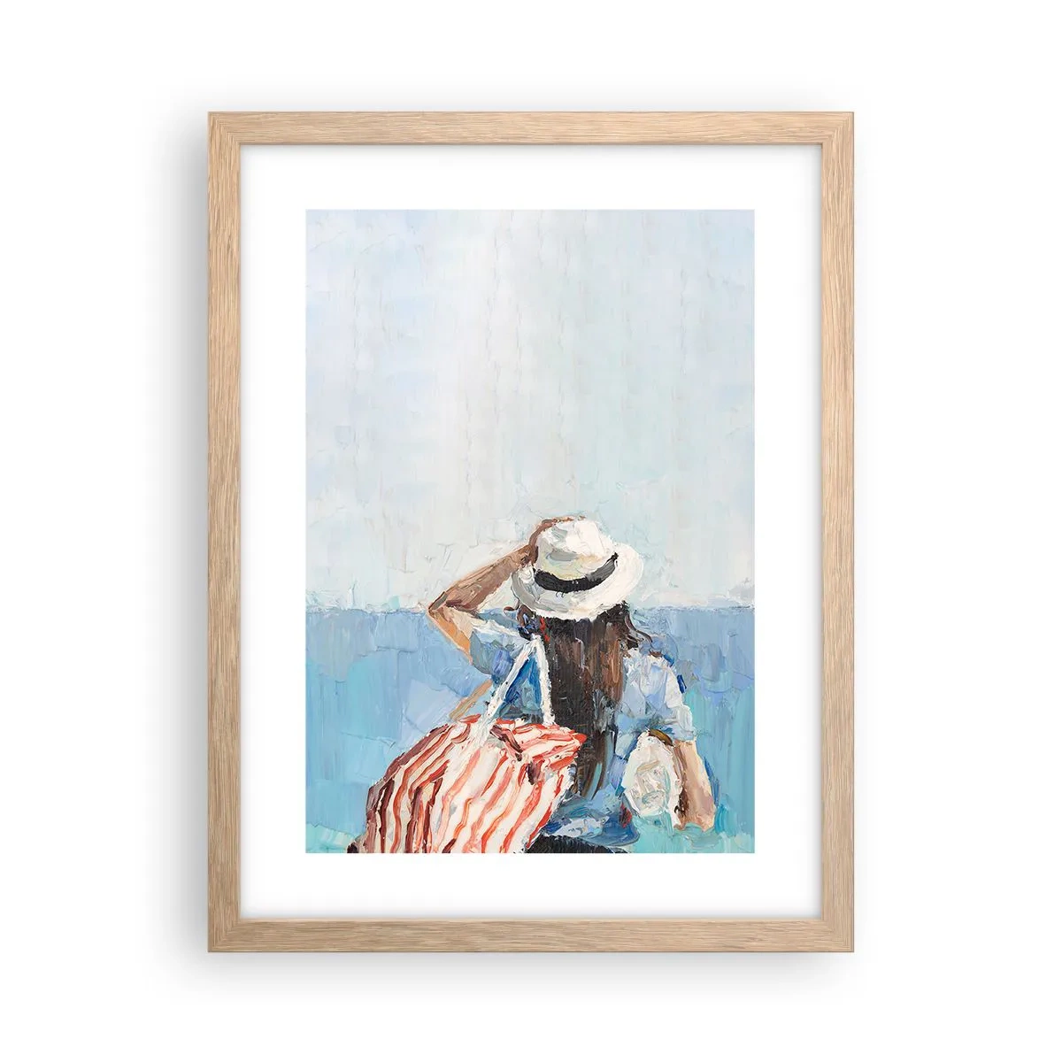 Poster în ramă de stejar deschis - Bine ați venit în concediu - 30x40 cm