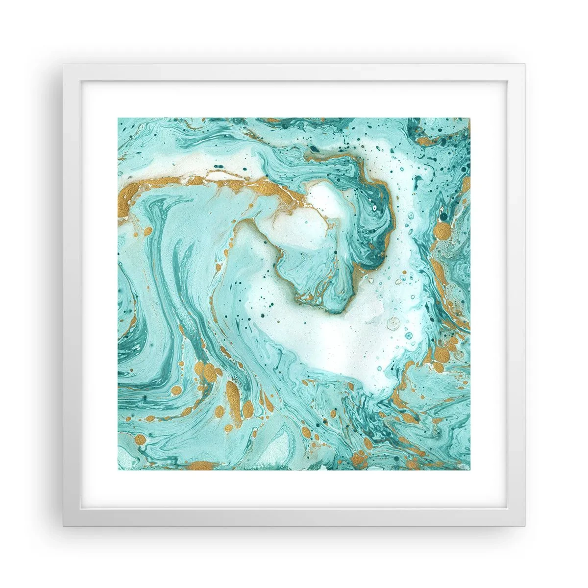 Poster în ramă albă - Sub marele val al perioadei Edo - 40x40 cm