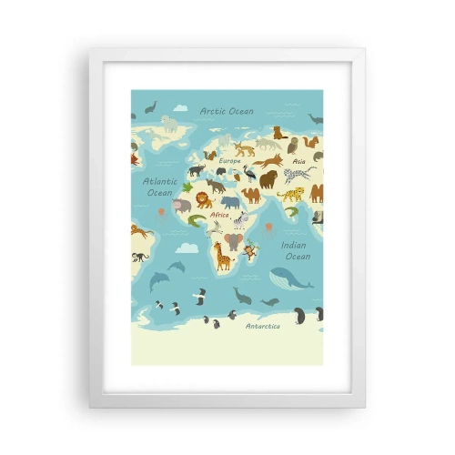 Poster în ramă albă - Vecini buni - 30x40 cm