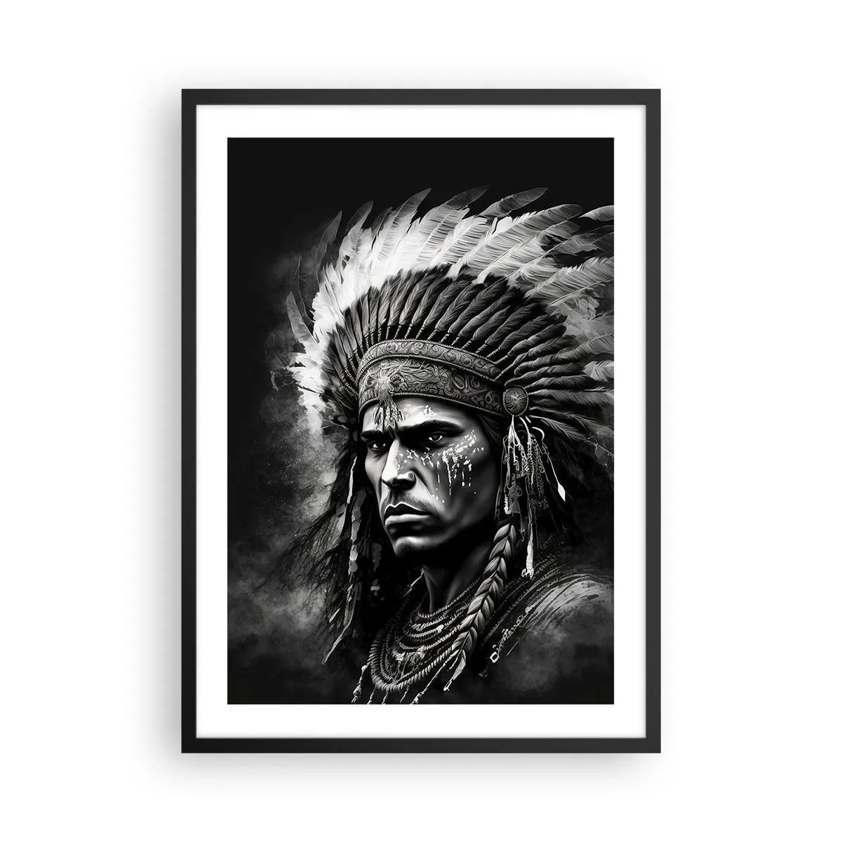 Poster în ramă neagră - Conducător și luptător - 50x70 cm
