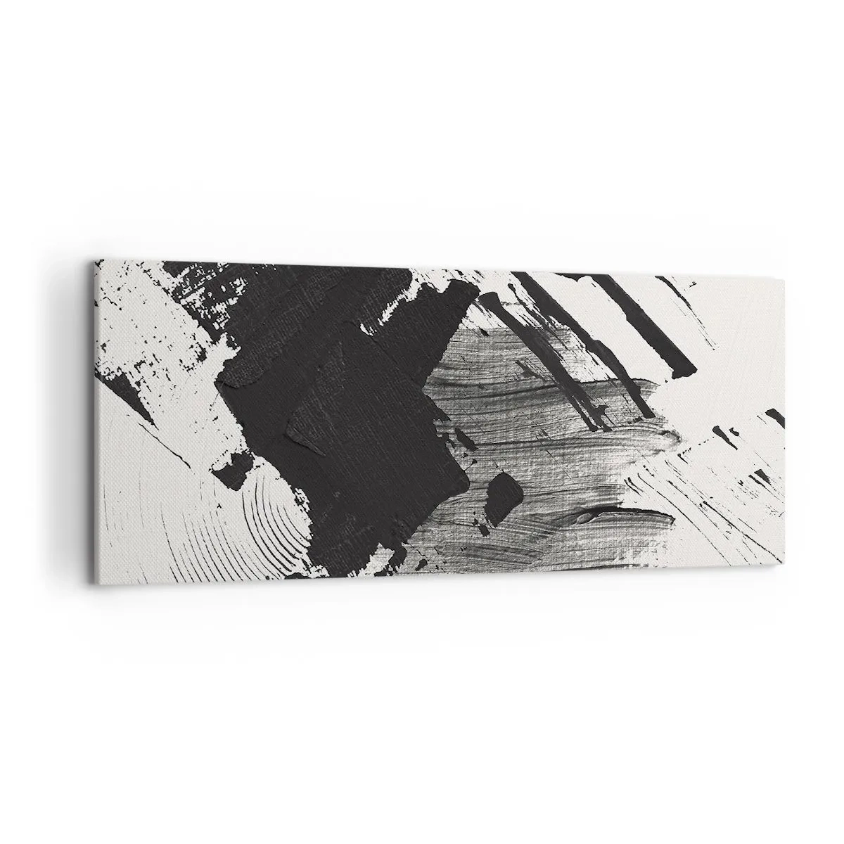 Tablou pe pânză - Abstracție - expresie de negru - 120x50 cm