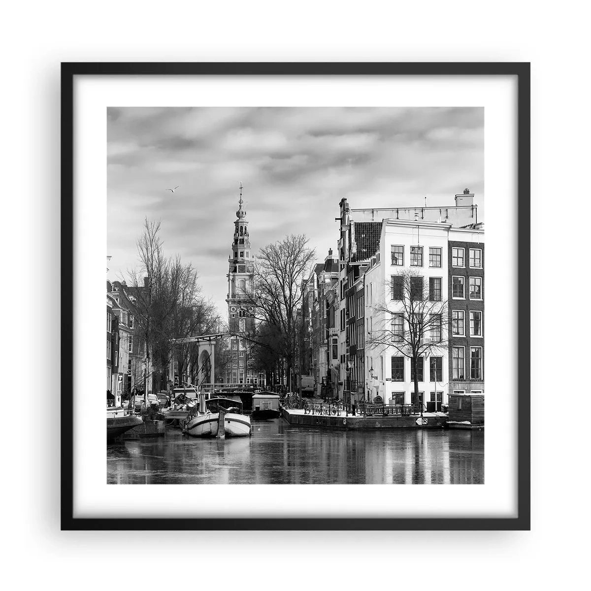 Poster în ramă neagră - Amsterdam vibes - 50x50 cm