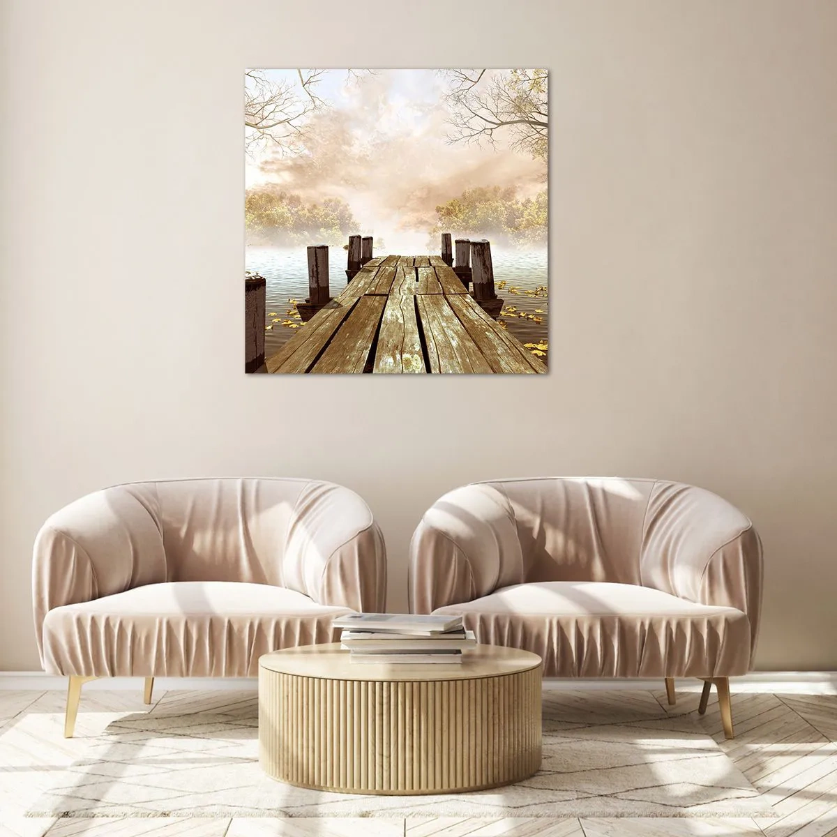 Tablou pe sticlă - Tristețea blândă a toamnei - 60x60 cm