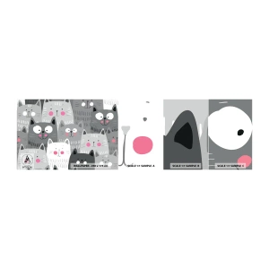 Mostră de Tapet Standard Eco - Lumea felină - Pentru copii, Pisică, Animale - 100x30 cm