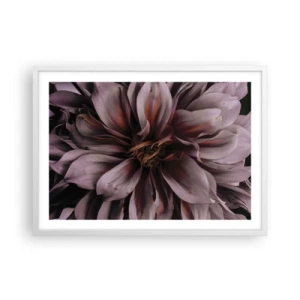 Poster în ramă albă - Inimă florală - 70x50 cm