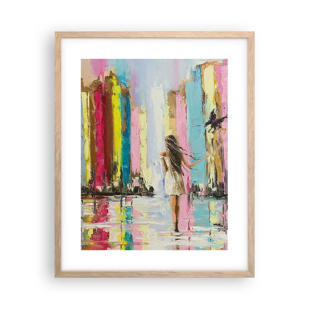 Poster în ramă de stejar deschis - Urmați-mă - 40x50 cm