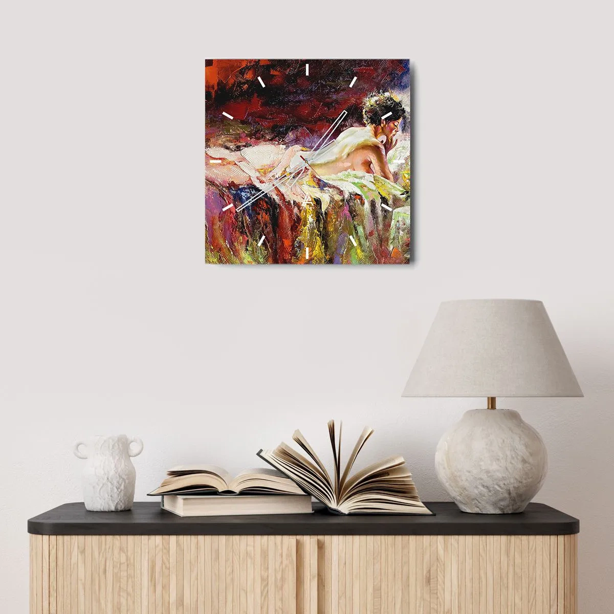 Ceas de perete - Ceas pe sticlă - Venus în gând - 30x30 cm