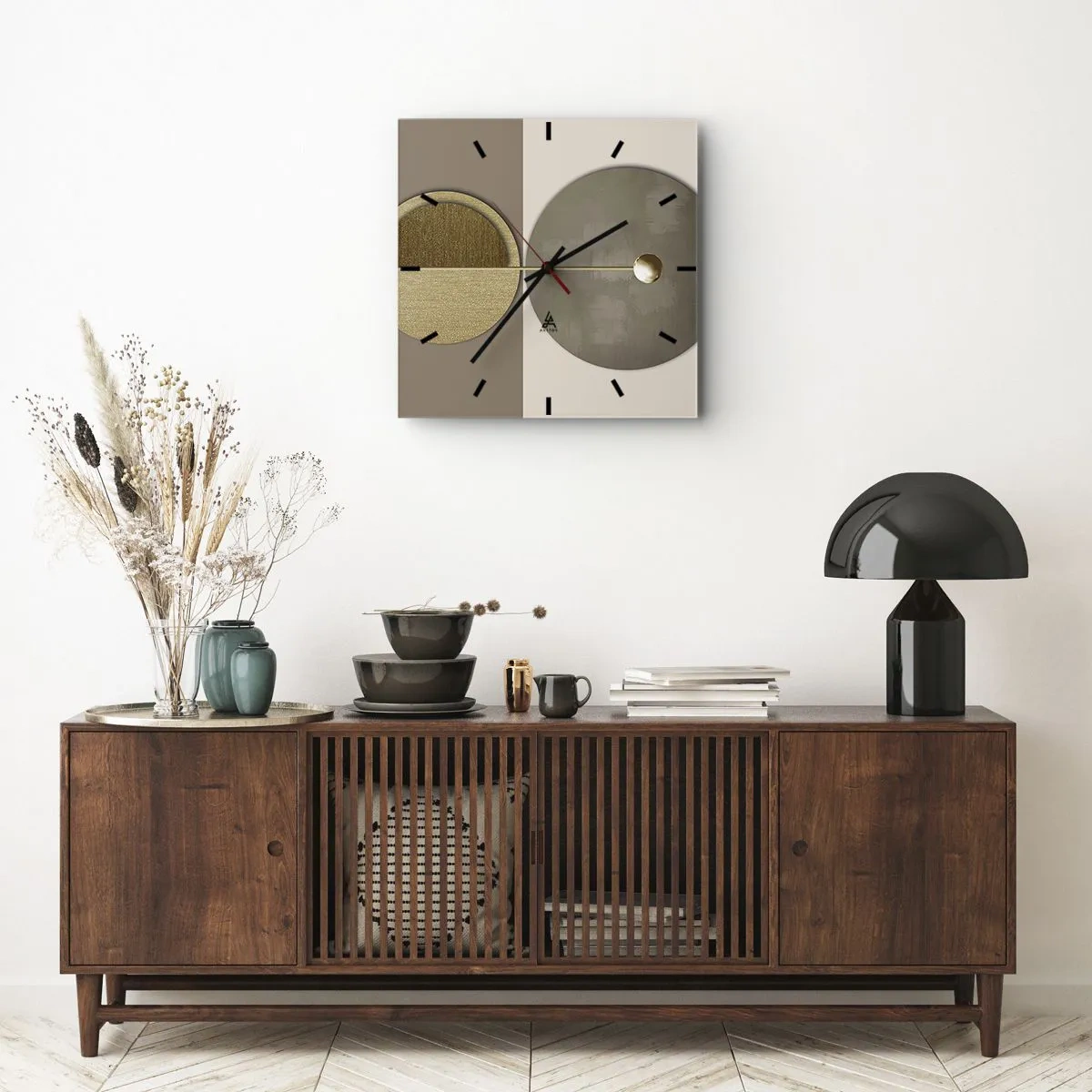 Ceas de perete - Ceas pe sticlă - Echilibru perfect - 40x40 cm