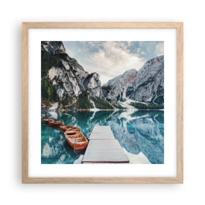 Poster în ramă de stejar deschis - Îți vom arăta frumusețea - 40x40 cm