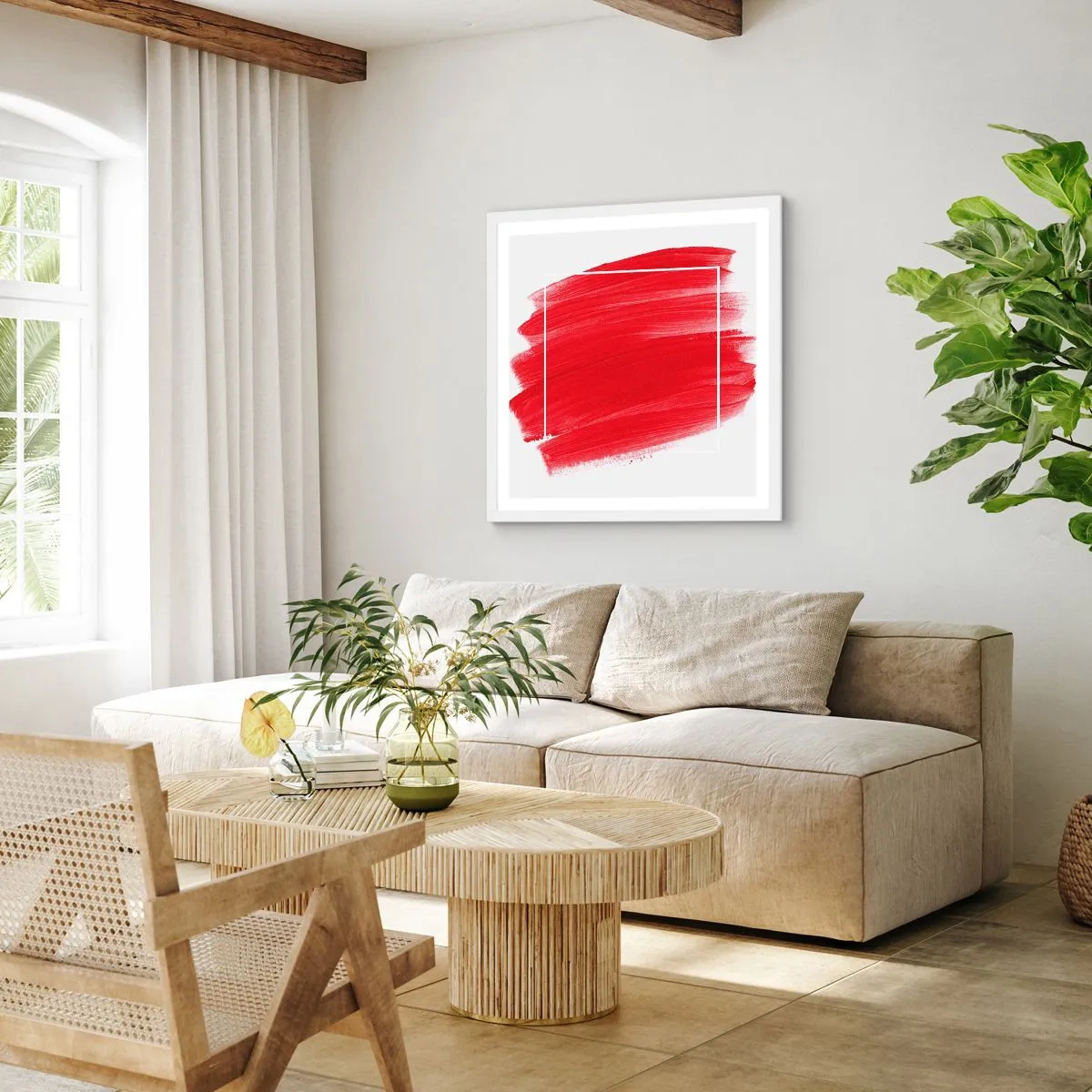 Poster în ramă albă - În afara cadrului - 60x60 cm