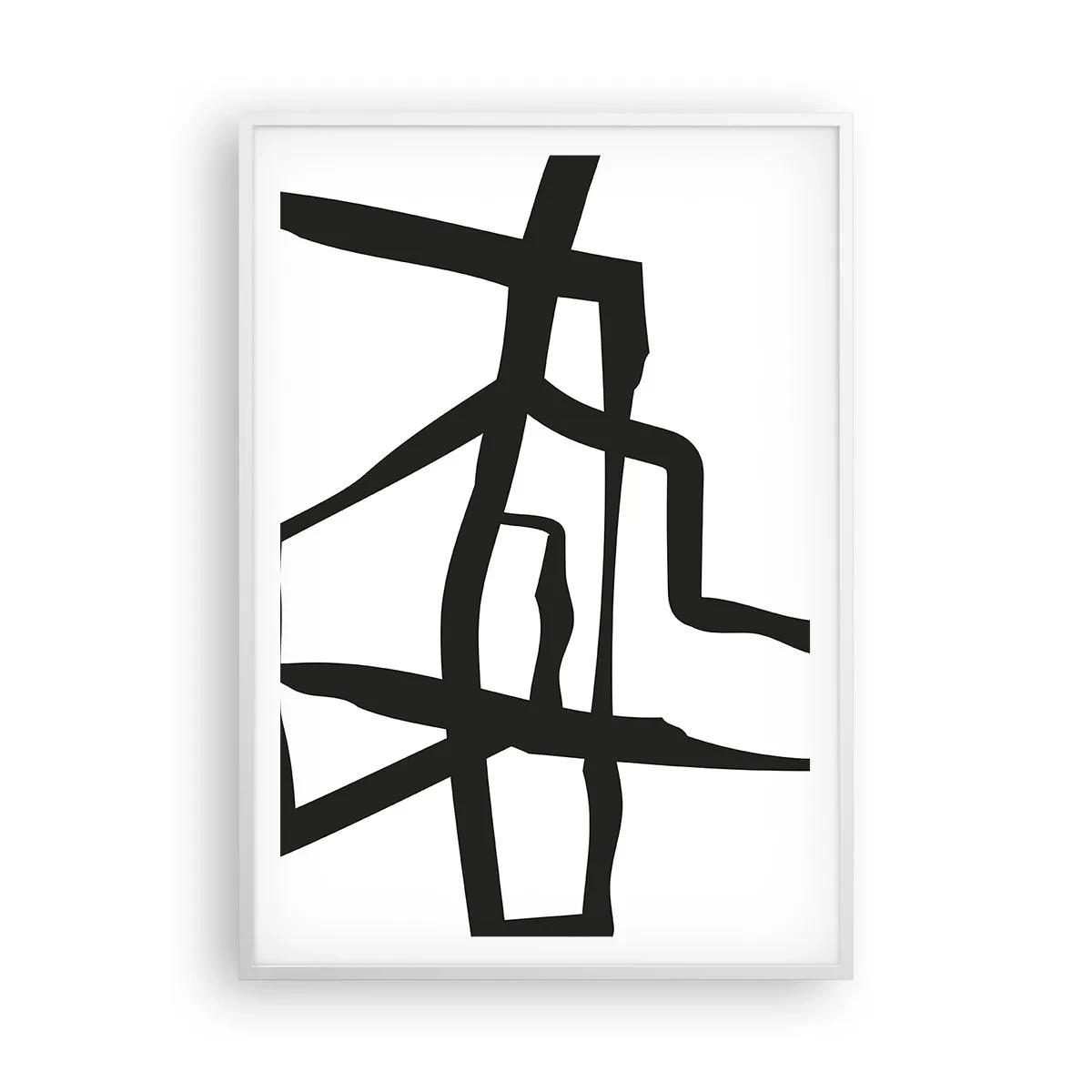 Poster în ramă albă - Construcție în alb și negru - 70x100 cm