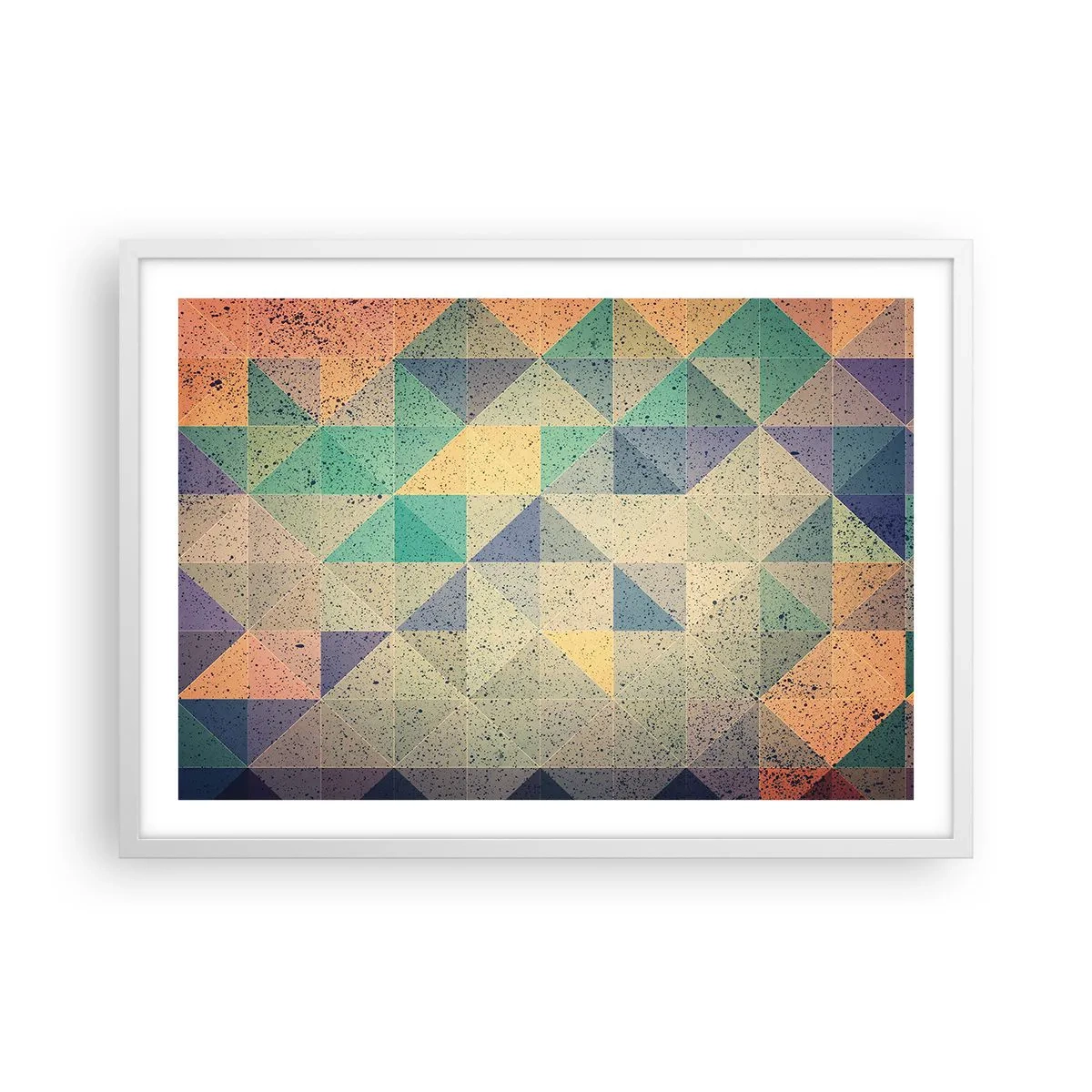 Poster în ramă albă - Republica triunghiurilor - 70x50 cm