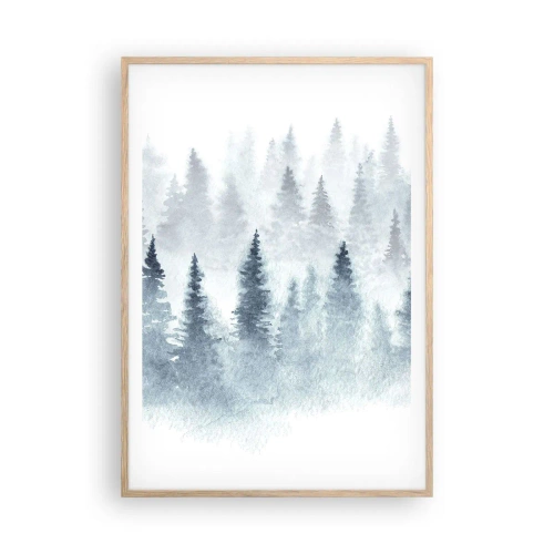Poster în ramă de stejar deschis - Înfășurate în ceață - 70x100 cm