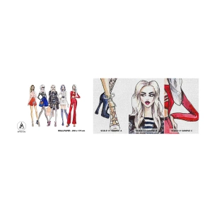 Mostră tapet Premium Canvas - Every week Fashion Week - Femeie, Modă, Model - 100x30 cm