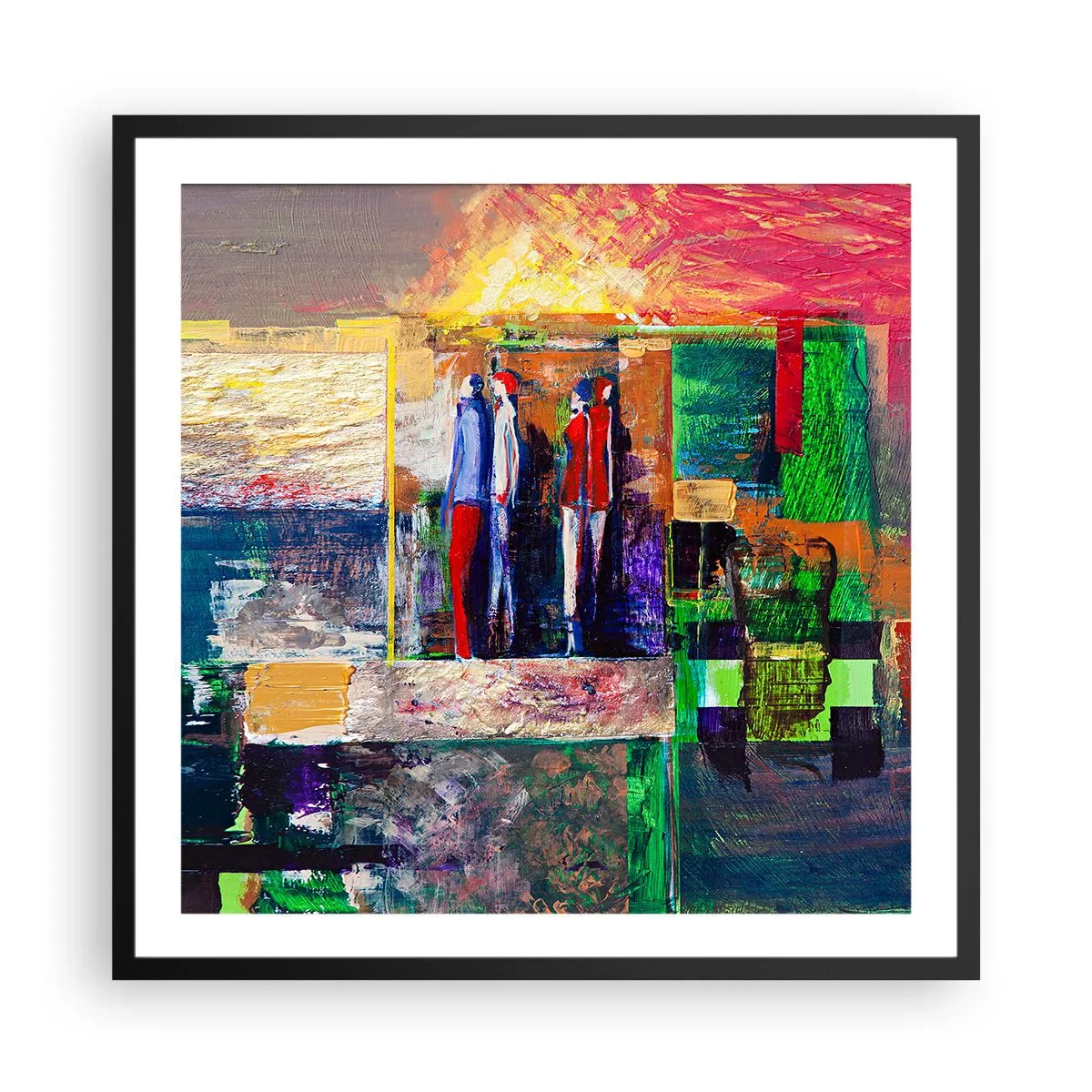 Poster în ramă neagră - Relații și emoții - 60x60 cm