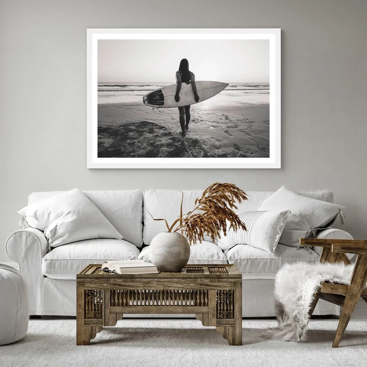 Poster în ramă albă - Fiica valului mării - 40x30 cm