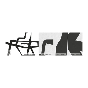 Mostră tapet Premium Canvas - Construcție în alb și negru - Linia, alb-negru, Abstracţionism - 100x30 cm