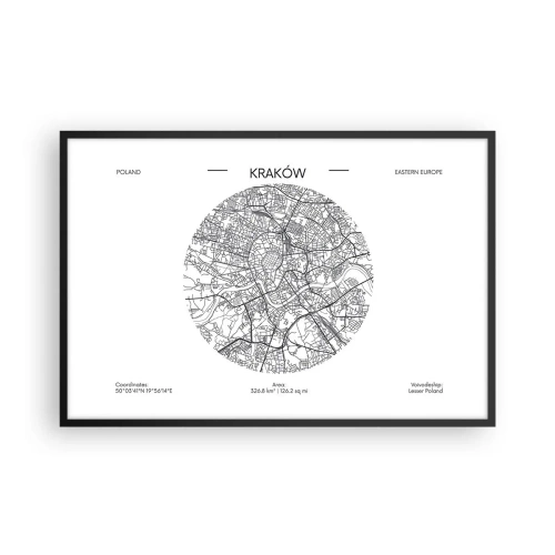 Poster în ramă neagră - Anatomia Cracoviei - 91x61 cm