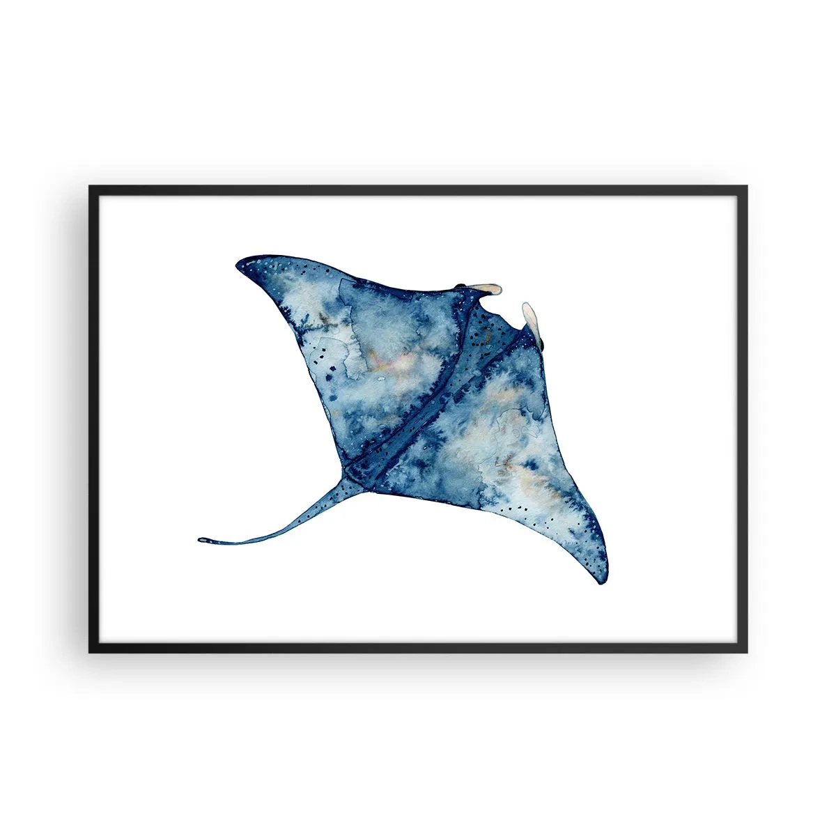 Poster în ramă neagră - Viața în albastru - 100x70 cm