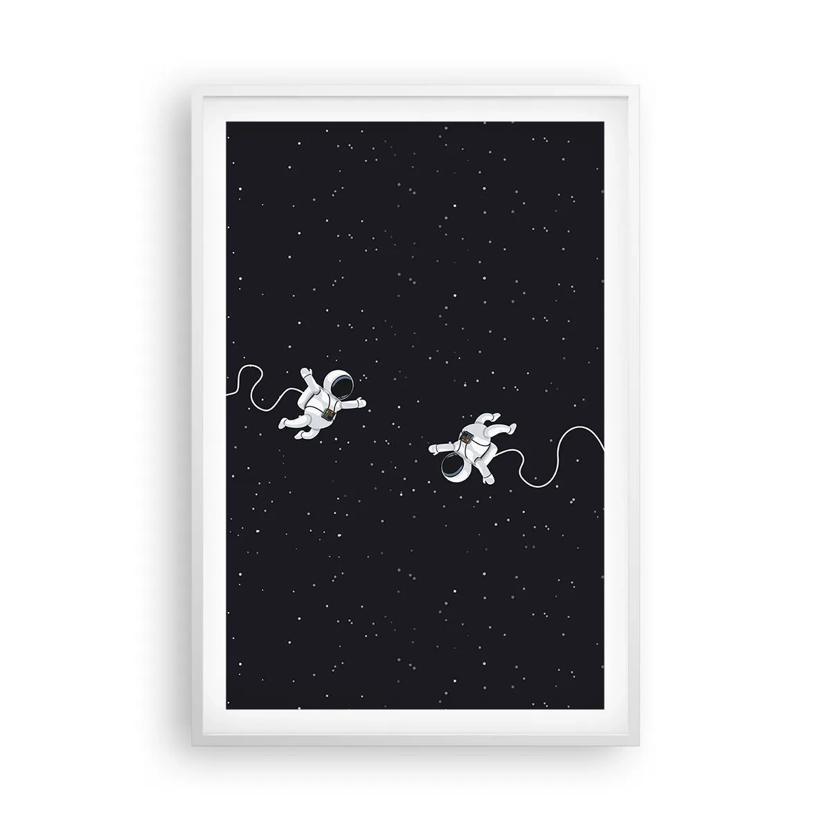 Poster în ramă albă - Dansul spațial - 61x91 cm