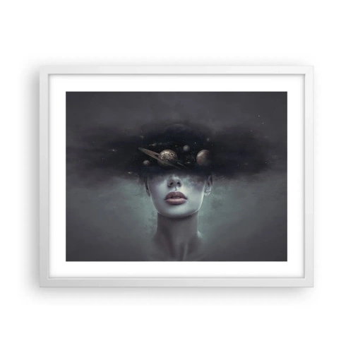 Poster în ramă albă - Și planetele o iau razna... - 50x40 cm