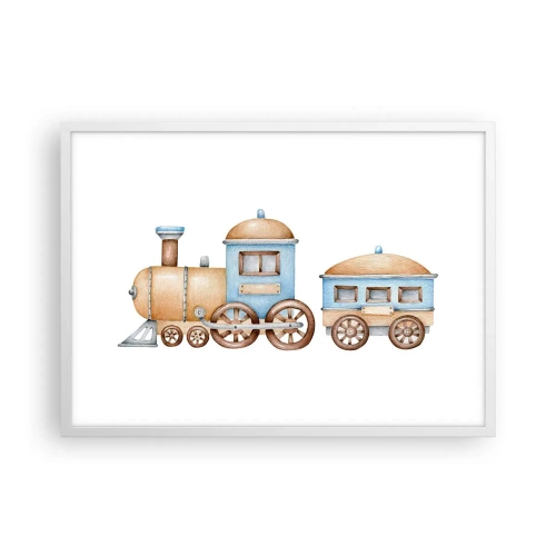 Poster în ramă albă - Trenulețul din copilărie - 70x50 cm