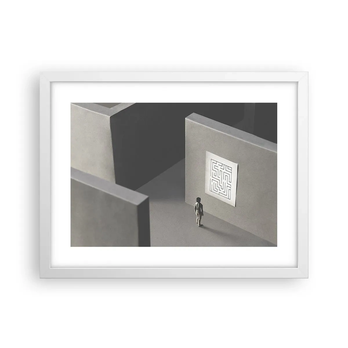 Poster în ramă albă - Dar unde sunt? - 40x30 cm