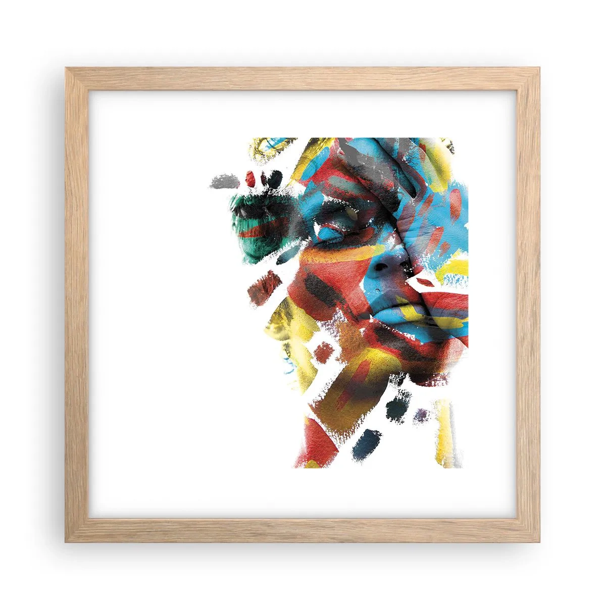 Poster în ramă de stejar deschis - Personalitate colorată - 30x30 cm