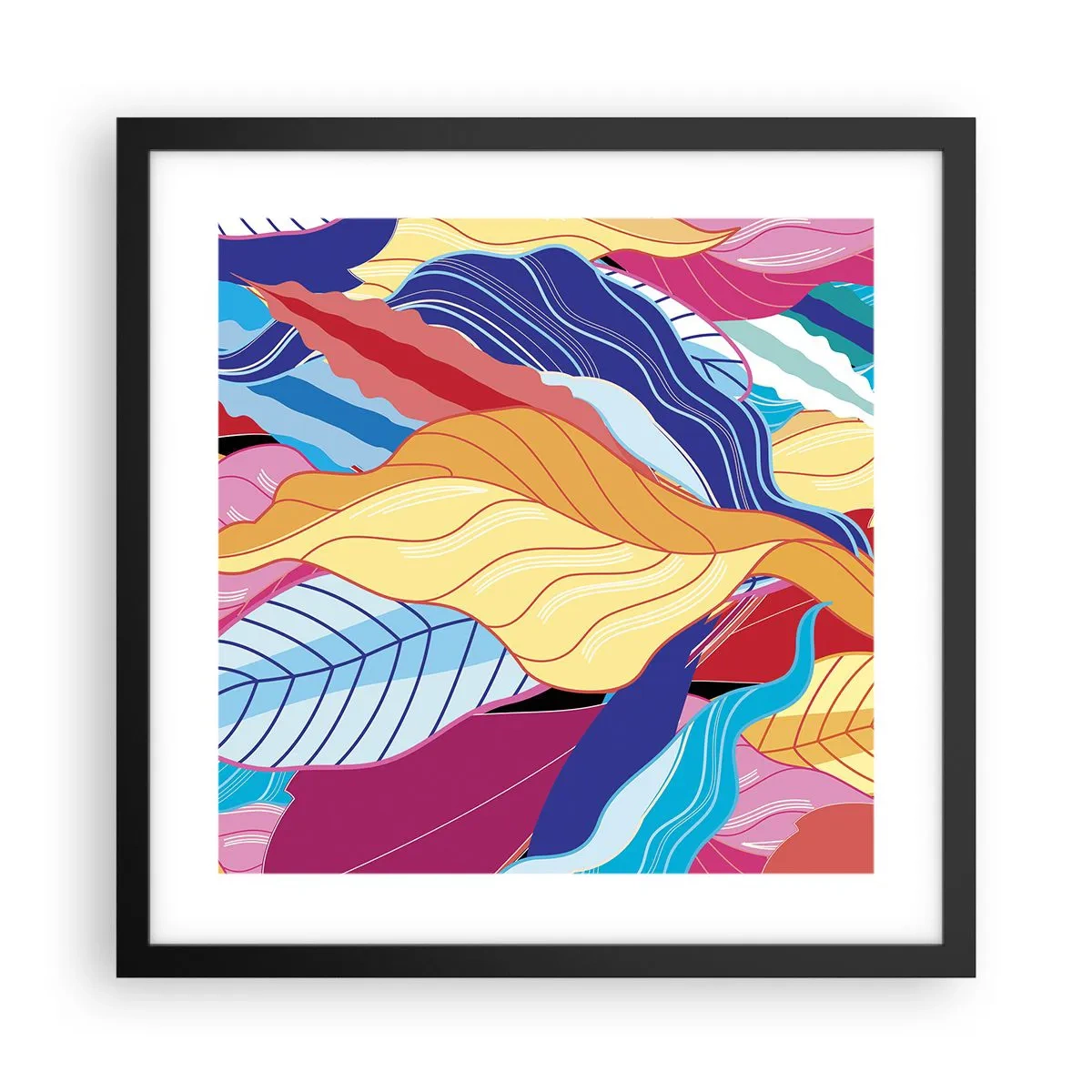 Poster în ramă neagră - O dezordine colorată - 40x40 cm