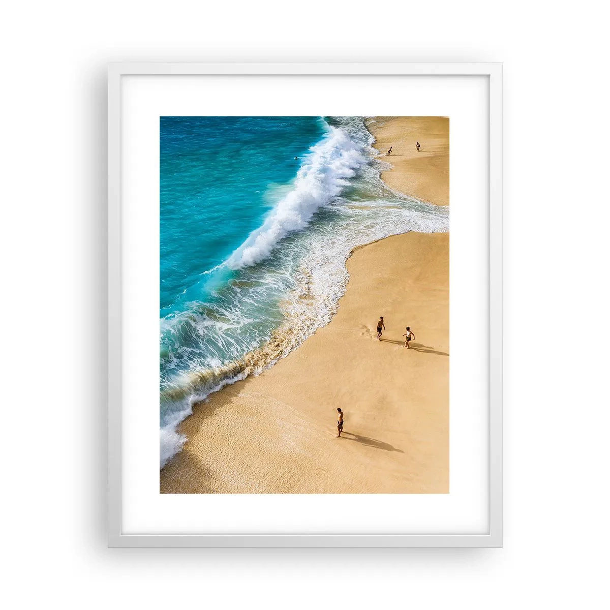 Poster în ramă albă - Și apoi soarele, plaja... - 40x50 cm