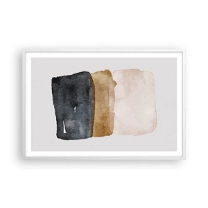 Poster în ramă albă - Compoziția culorilor pământului - 91x61 cm