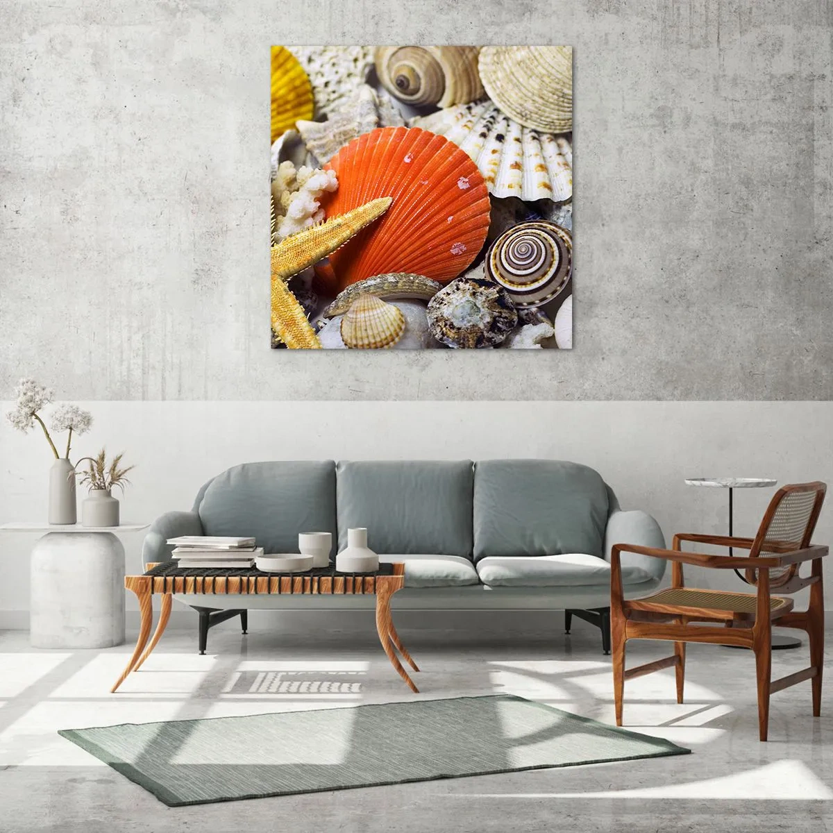 Tablou pe sticlă - Comorile oceanului - 30x30 cm