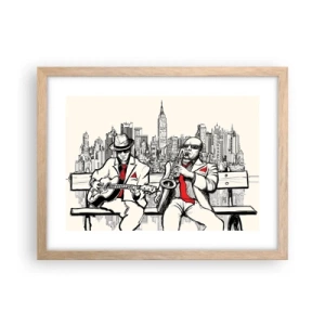 Poster în ramă de stejar deschis - Improvizație la New York - 40x30 cm