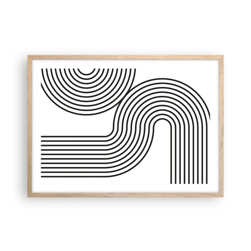 Poster în ramă de stejar deschis - Pe o curbă - 70x50 cm