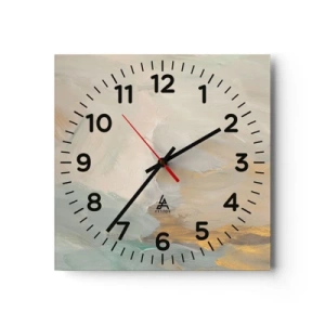 Ceas de perete - Ceas pe sticlă - Abstracție - lumea blândeții - 40x40 cm