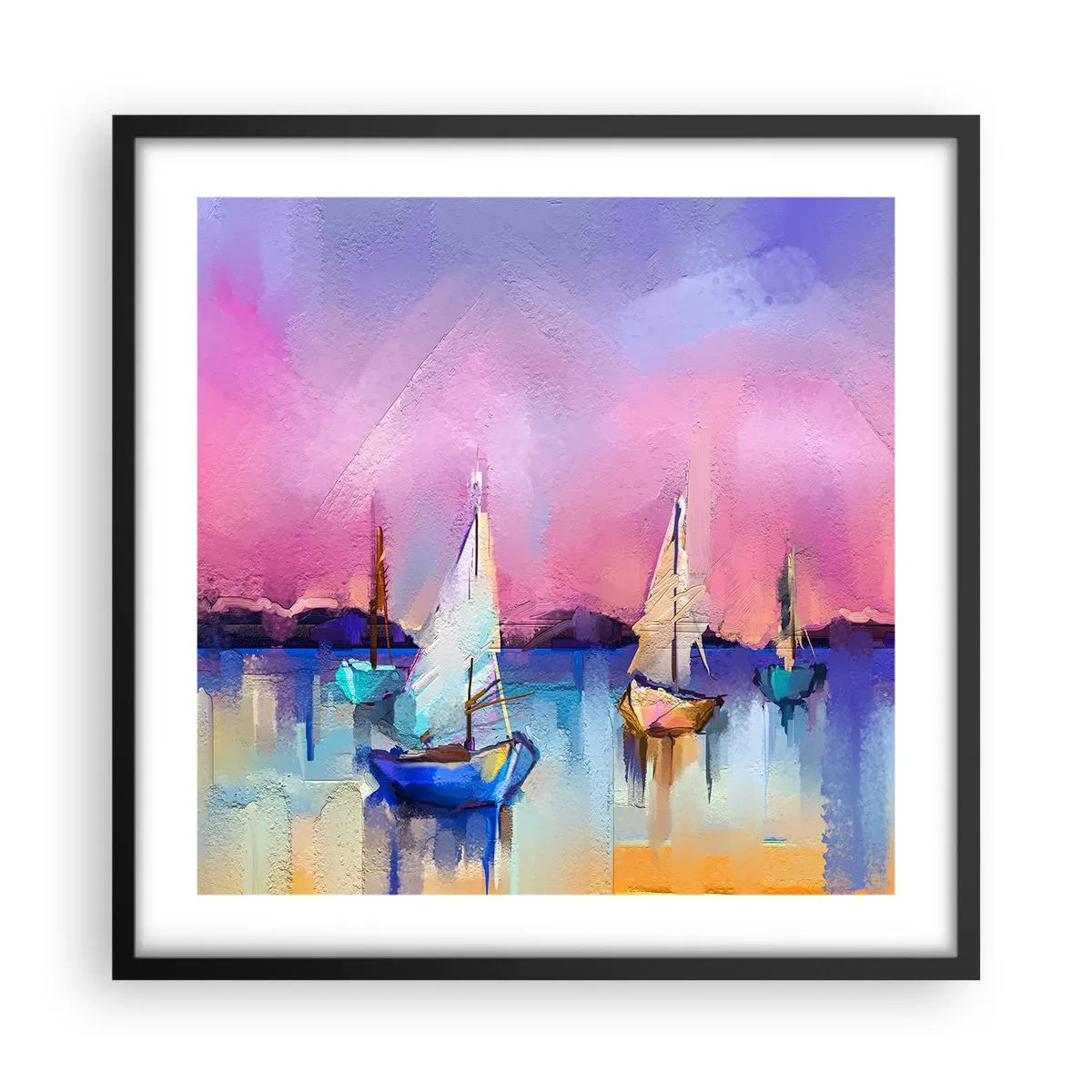 Poster în ramă neagră - Direcția: ape largi - 50x50 cm