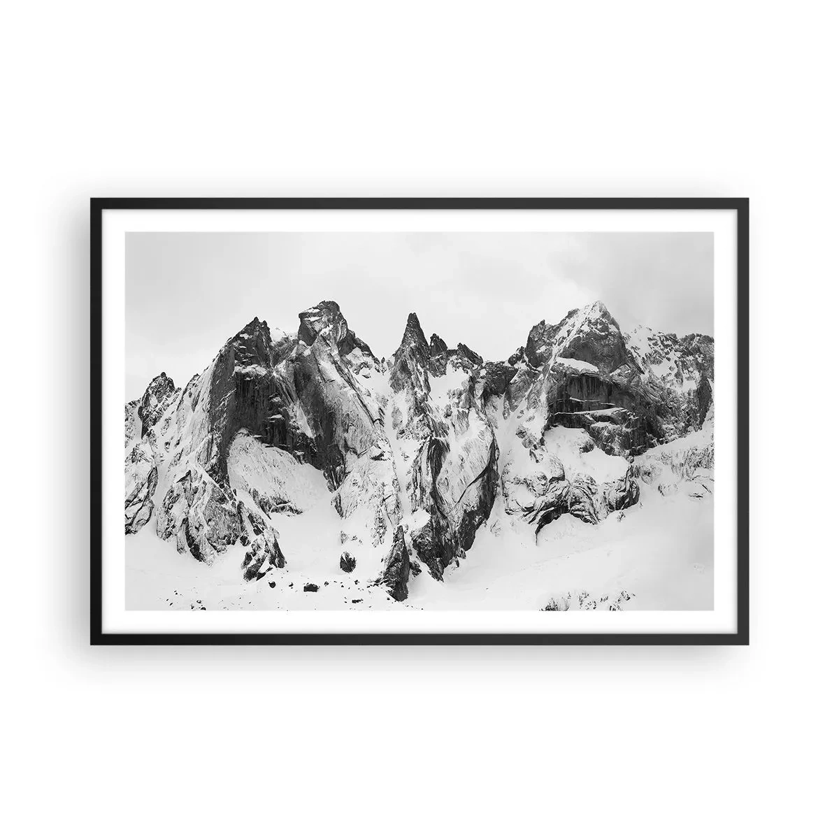Poster în ramă neagră - Amenințarea crestei de granit - 91x61 cm