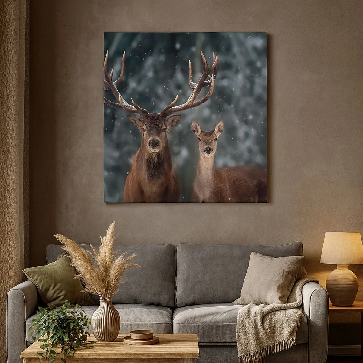 Tablou pe pânză - Stăpânul pădurii și soția sa - 30x30 cm